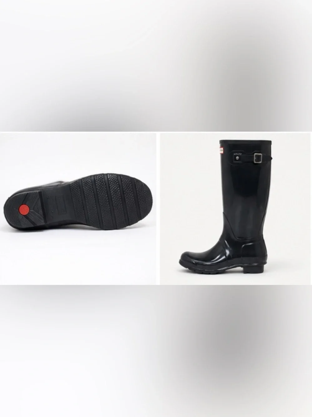 Hunter Black Logo-Stamped Rain Boot Interior